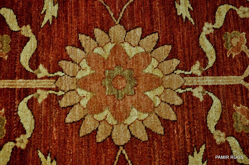 Fine Quality Handmade Hand Knotted 6' x 9' Floral Vegetable dye rug Dark Red gallery