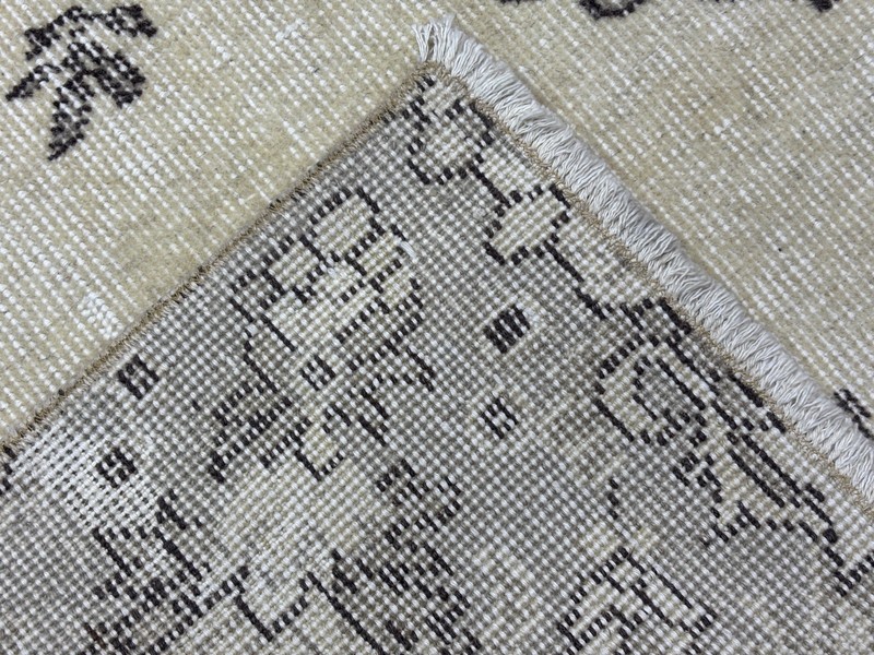 5x9 Beige Gray Vintage Turkish Area Rug, Hand-Knotted Wool Living Room Rug gallery