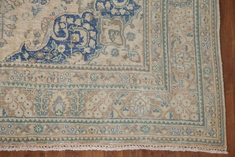 Handmade Beige Wool Carpet Traditional Oriental Distressed Area Rug 6x10 Ft gallery
