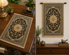 NATURAL WOOL,SILK Old HandWoven Oriental Rug,IN size OF 1’8″ × 2’8″ BIRDS DESIGN