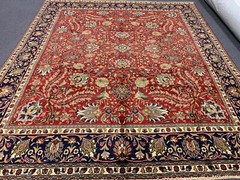HANDMADE SQUARISH ORIGINAL TABRIEZ ORIENTAL 100% WOOL RUG 9.07 X 11.0