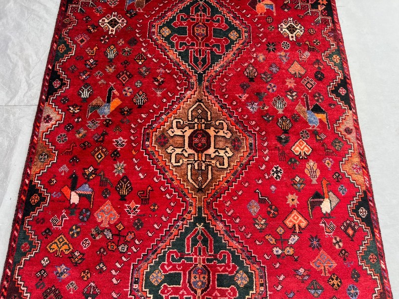 4'3 x 8'7 ft Vintage Afghan Tribal Pictorial Hand knotted Wool Traditional Rug gallery