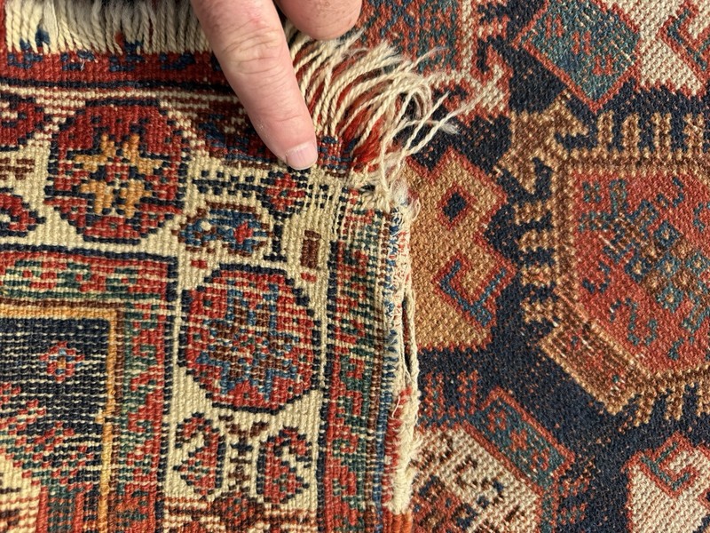 Antique Tribal Bag Face Oriental Rug gallery