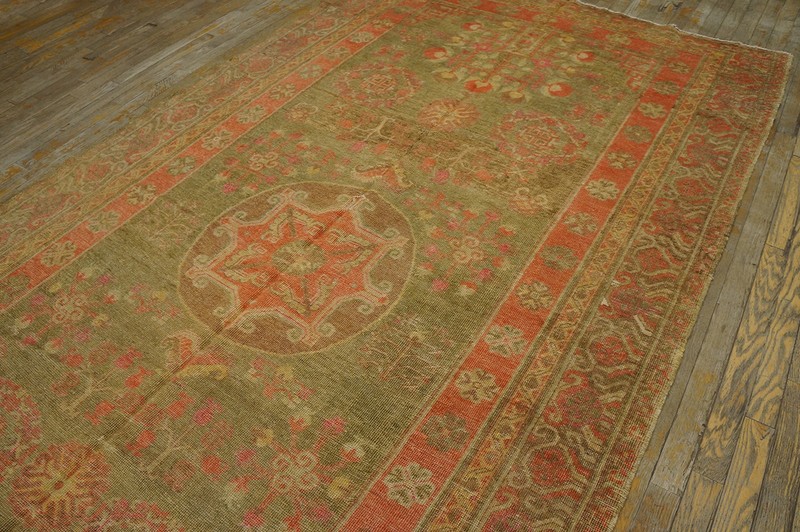 5'x11' Antique East Turkestan Wide Hallway Gallery Size Wool Khotan Rug gallery