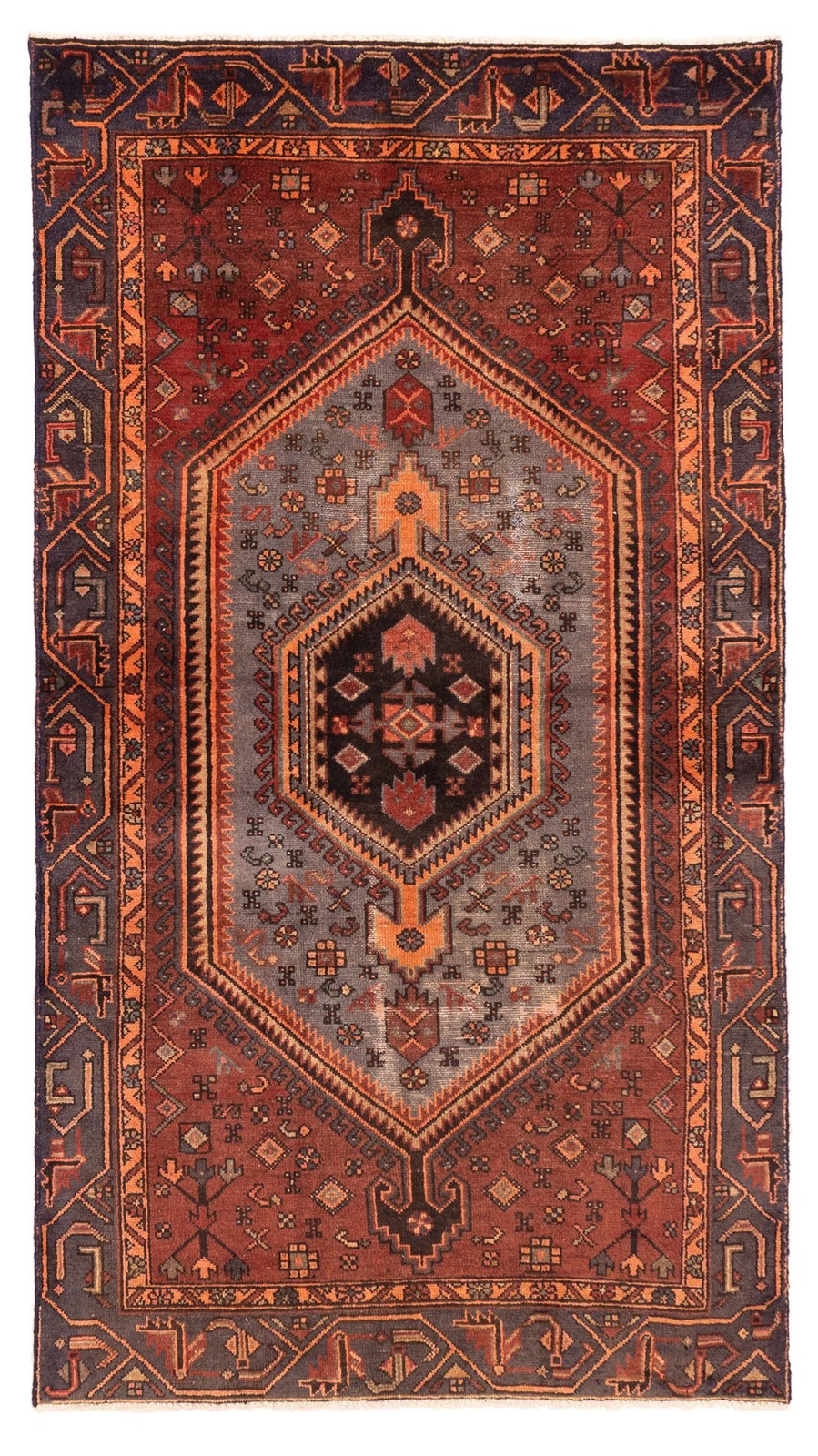 Vintage Traditional Hand-Knotted Area Rug 3'11" x 7'1" Oriental Wool Carpet gallery