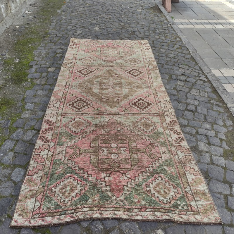 4x10 Oversized Turkish rug 4.23 x 10.43 ft Vintage Handmade huge rug 129 x 318cm gallery