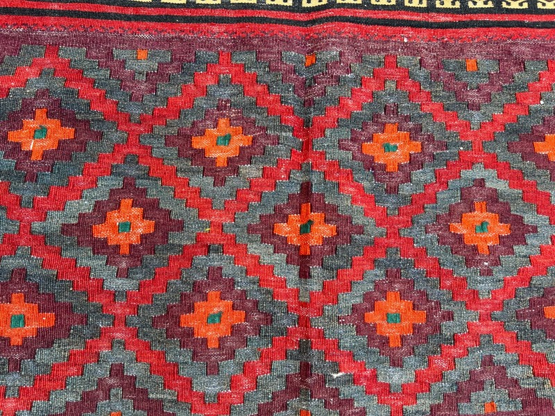 4'3x9'5 ft Afghan Kilim Rug Handwoven Vintage Tribal Baluchi Flat Weave Carpet gallery