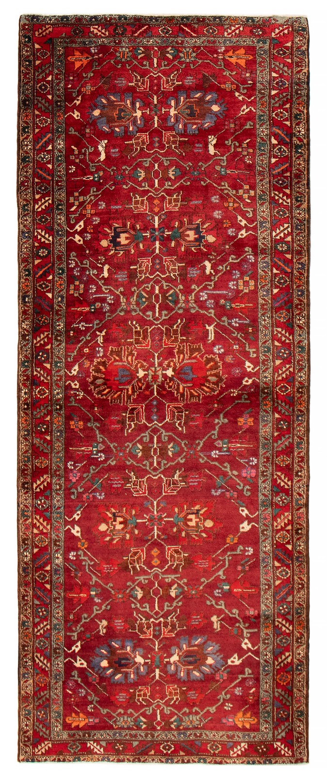 3'7" x 9'7" Vintage Hand-knotted Runner Rug Traditional Oriental Wool Carpet gallery