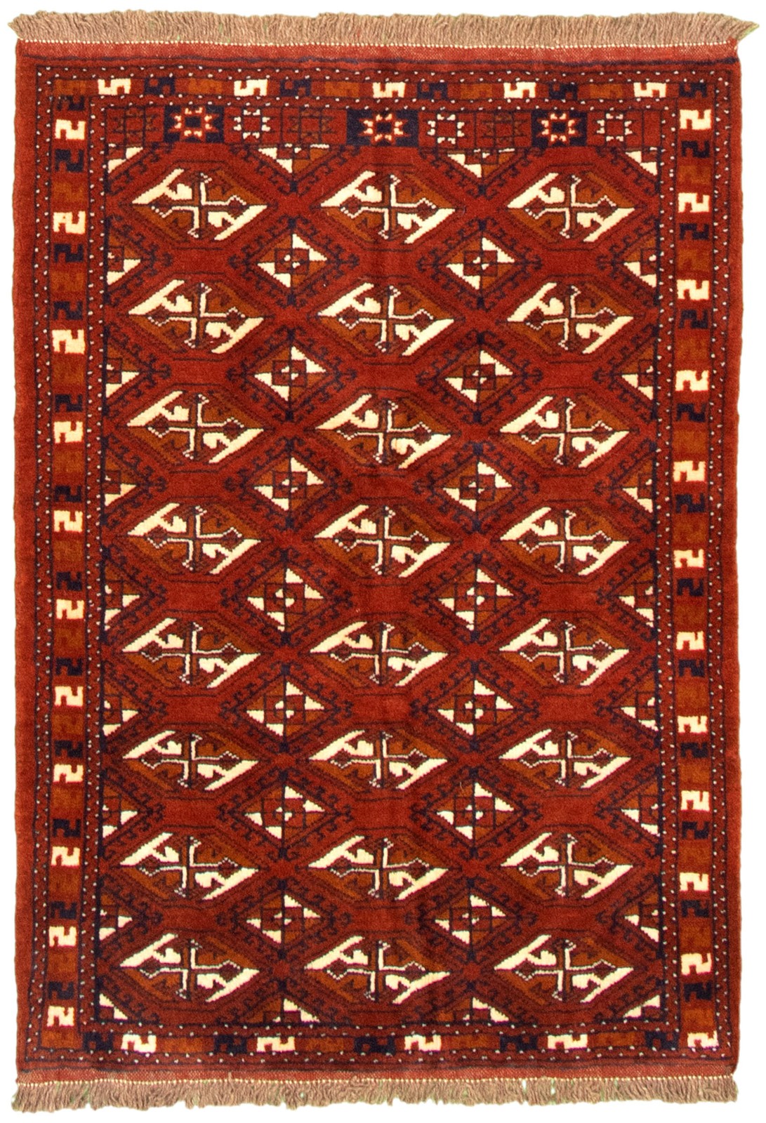 Vintage Traditional Hand-Knotted Area Rug 3'5" x 4'9" Oriental Wool Carpet gallery