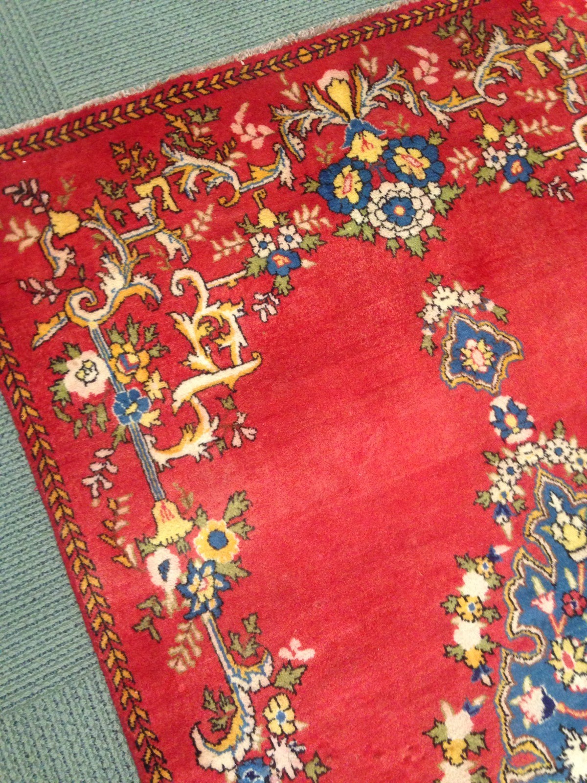 Spectacular Original. 4' X 8' Oriental Area Rug Vintage Antique Wool Qumm gallery