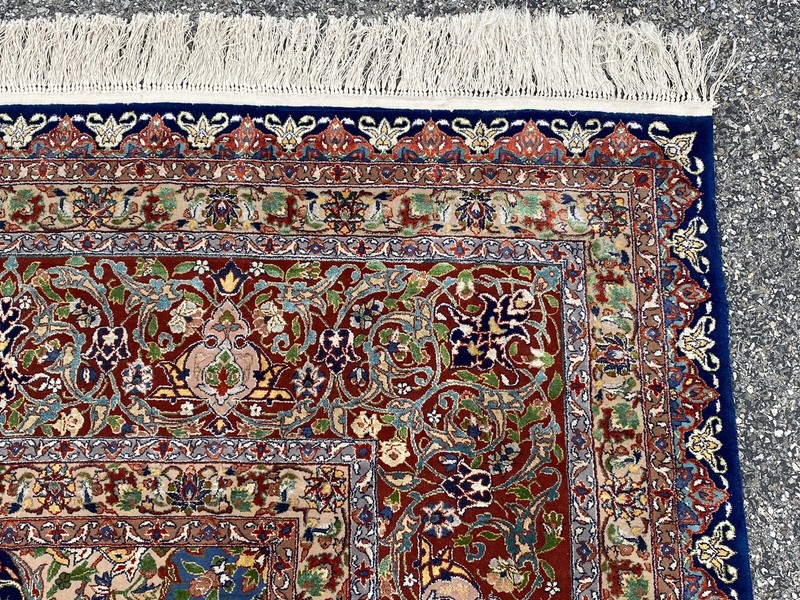 C 1950s VERY FINE ESPAHAN RUG 10x14 HIGH KPSI WOOL LOTS OF SILK gallery