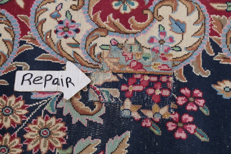 Navy Blue Antique Floral Oriental Area Rug Traditional Wool Hand-knotted 10x13 gallery