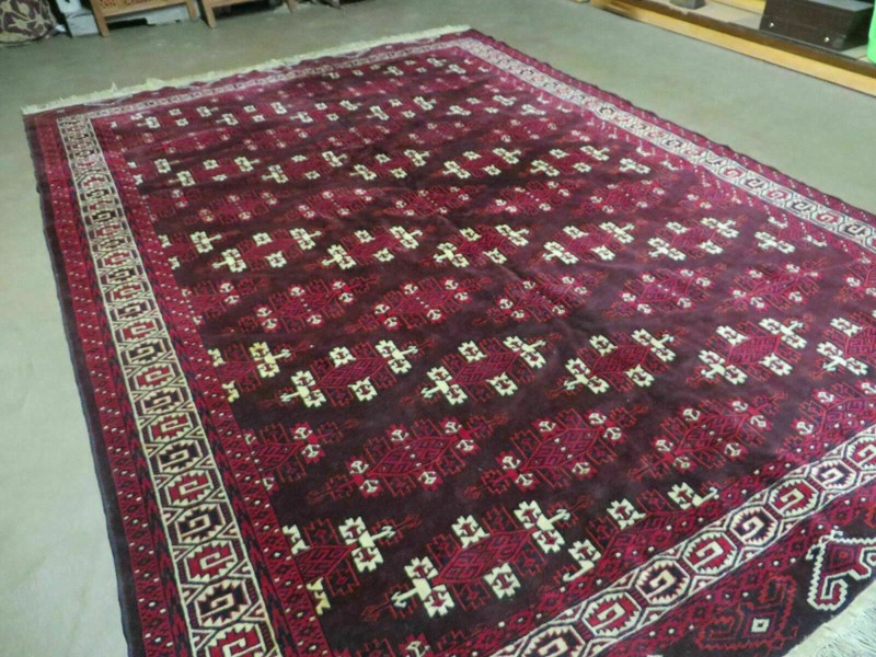 7' X 10' Antique Handmade Yamud Turkoman Wool Rug Excellent gallery