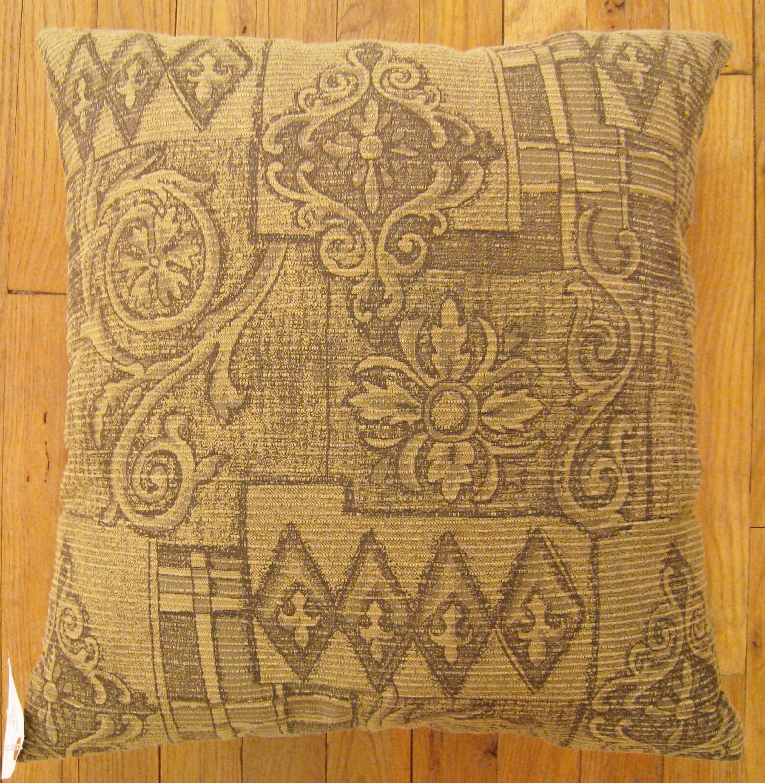 Vintage Floro-Geometric Fabric Pillow; Size 1'8” x 1'6” with FREE SHIPPING! gallery