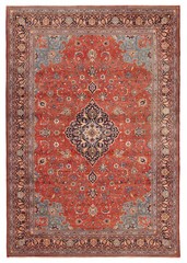 Vintage 7’9″ x 11’0″ Traditional Hand Knotted Vegetable Dye Wool Area Rug