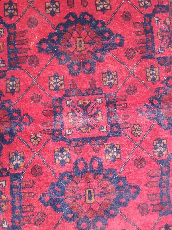 Vintage Distressed Hand Made Traditional Oriental Wool Red Rug 289x83cm gallery