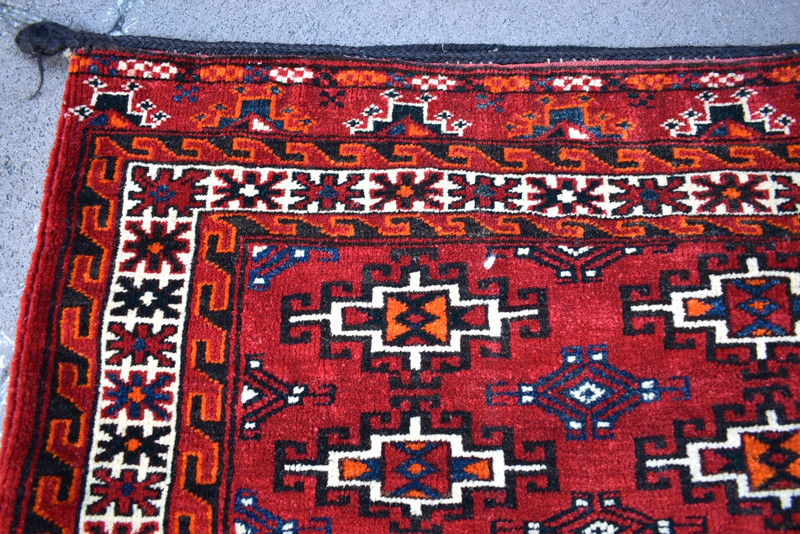 Antique Tribal Rug 47'' x 29'' Turkoman Tribal Mafrash Camel Bag Chuval Wool Rug gallery