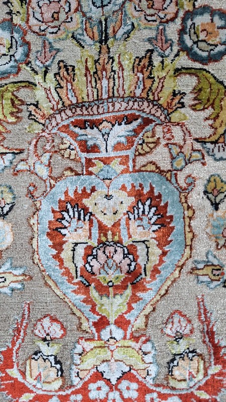 Prayer Style Rug, Turkish Hereke 1980s 600kpsi gallery