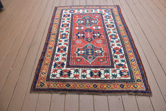 Antique kazak Rare Caucasian Gendje kazak rug 5x7ft Collectors Pc