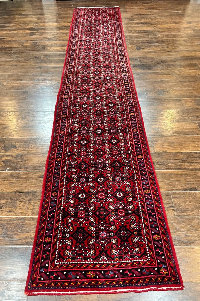 Long Tribal Runner Rug 3x16 Wool Hand Knotted Antique Oriental Carpet Red