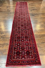 Long Tribal Runner Rug 3×16 Wool Hand Knotted Antique Oriental Carpet Red