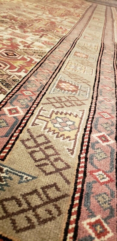 Turkish Area Rug Unique Vintage 1980-1990's Turkish Tribal Bunyan Rug 6x9ft gallery