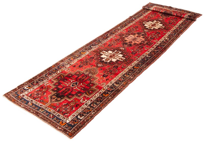 3'7" x 13'0" Vintage Hand-knotted Runner Rug Traditional Oriental Wool Carpet gallery