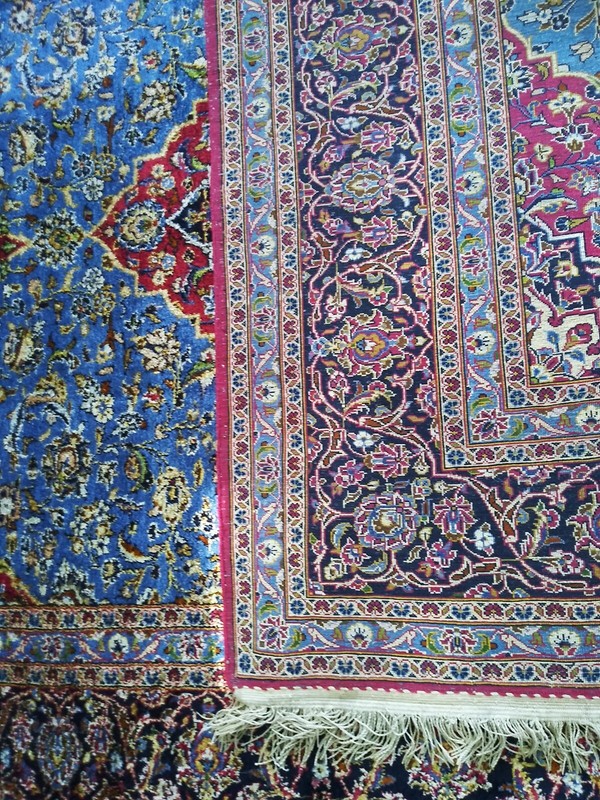 ANTIQUE FINE GENUINE MIDDLE EASTERN 100% SILK HANDMADE RUG 95 X 60" gallery