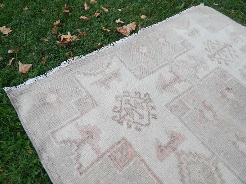 1970s Vintage Turkish Oushak Handwoven Rug 4'3'' x 7'12'' gallery