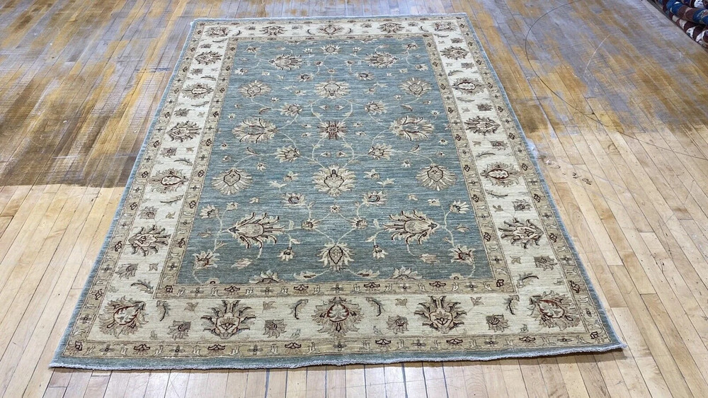 5x8ft Natural Hand-Knotted Turkish Oushak Rug | Turkish Carpet for Living Room