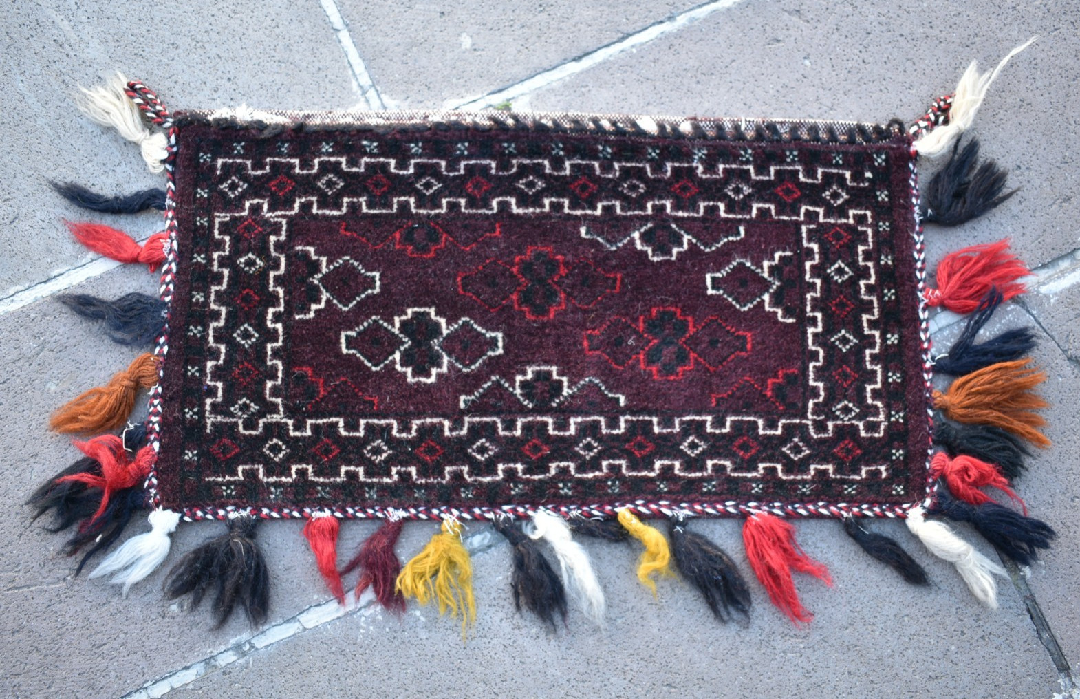 Vintage Tribal Yomud Rolling Pin Bag Rug 23'' x 12'' Wall Hangings Torba Rug gallery