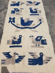 Vintage Handmade Southwestern Pictorial Wool Multicolor Kilim 4.5×2.4 ft