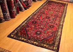 4.8 x 13 Handmade One Of A Kind Village Made Wide Runner.Natural Dye Fine Wool .