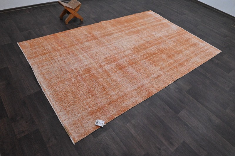 Oushak Turkish Vintage Rug 5x8 Kilim Rug Anatolian Handmade Boho Decor ORANGE gallery