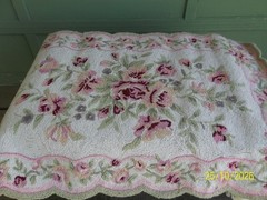 100% Wool Pink & Red Roses Hand Hooked Floral Rug 3′ X 5′