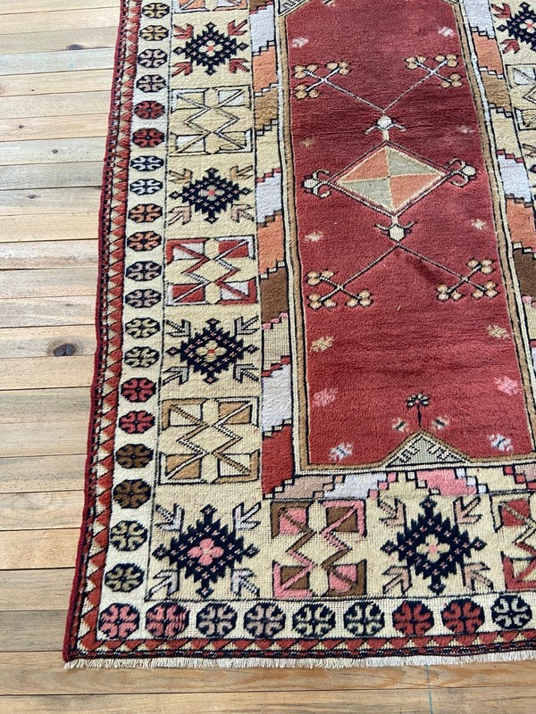 Antique Vintage Rug, 3.6x6.4 ft Area Rug, Turkish Area Rug, 4x6 Oushak Wool Rug gallery