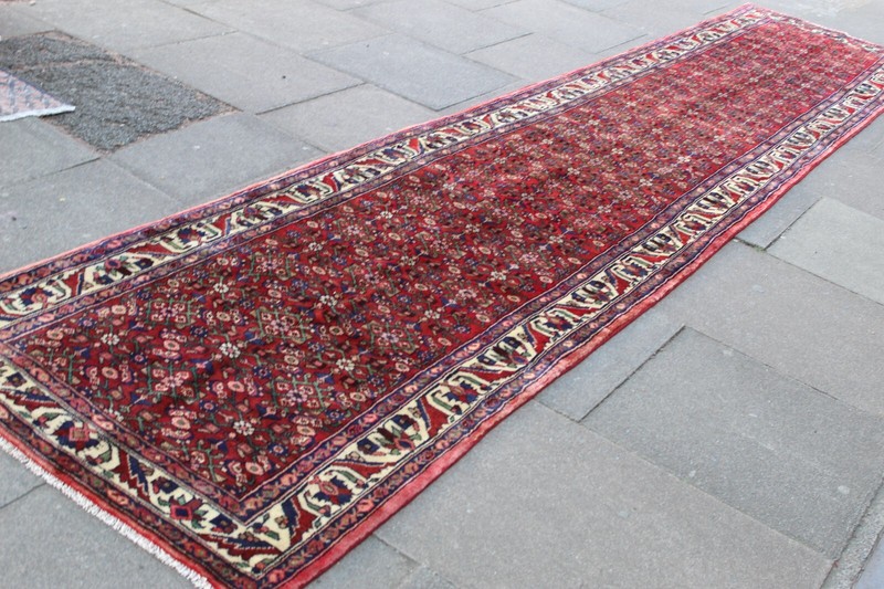 Vintage Traditional Hand Made Oriental Red Wool Long Corridor Runner 500x104cm gallery