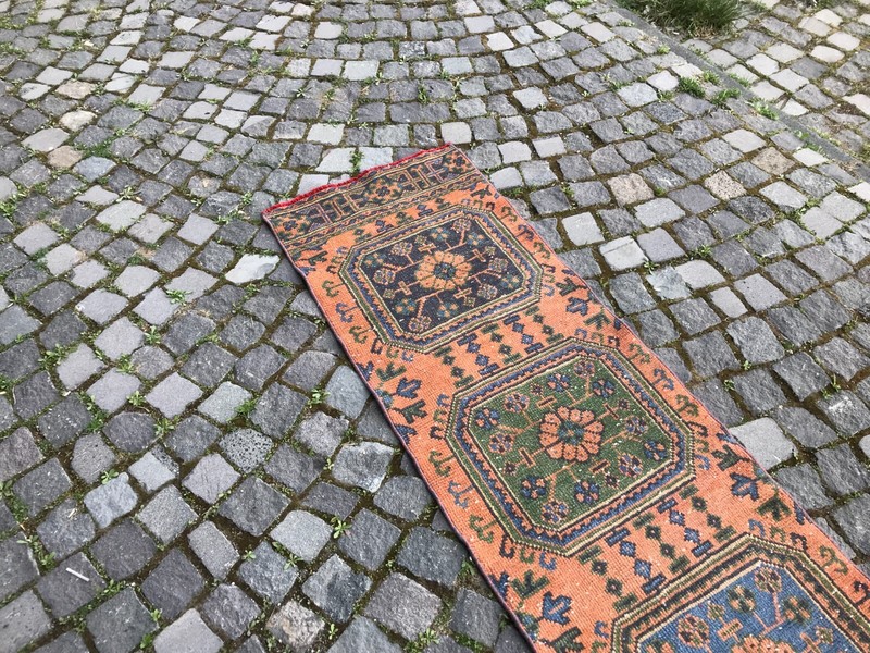 Turkish Antique rug Bohemian Area rug Oushak rug Vintage Rug Handmade Wool rug gallery