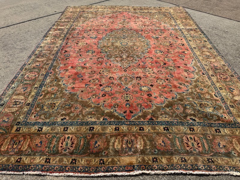 8x11 PINK ANTIQUE RUG ORIENTAL HAND-KNOTTED handmade real colorful coral 8x10 ft gallery