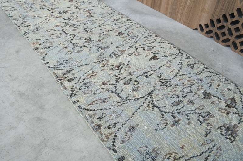 Oushak Runner Rugs Turkish Hand-Knotted Hallway Carpet Vintage Rug 2x8 ft 469 gallery