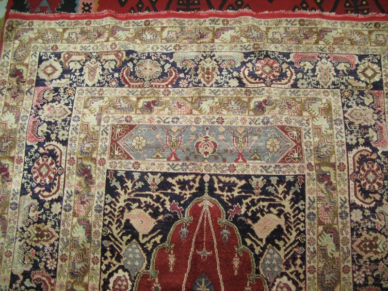 Fine Antique Hand Knotted Silk Turkish Prayer Mihrab Oriental Rug 4'3 x 5' gallery