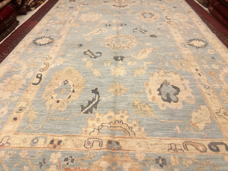 8 X 6 ft Stunning Natural Vegetable Dye Oushak Chobi Turkoman Carpet gallery