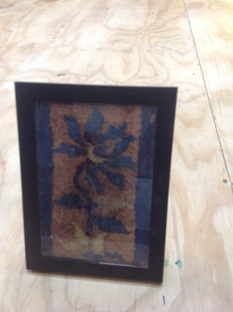 Medium Framed Chinese Hand Knotted Rug Remnant (5” X 7”)