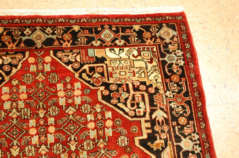 NATURAL WOOL Old Oriental Rugs Hand Woven,knotted size Approximately3'10" x 5'8" gallery