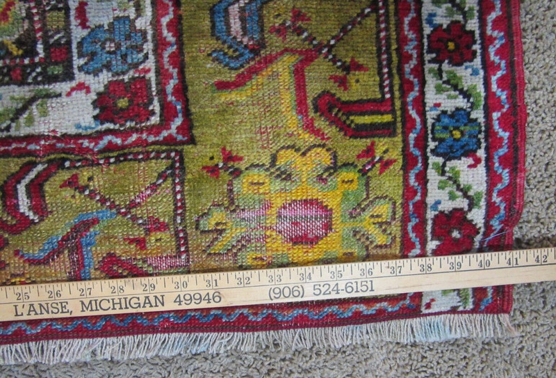 Beautiful Turkish Anatolia Prayer Rug Semi-Antique 41" x 58" Hand-Made Wool VG gallery