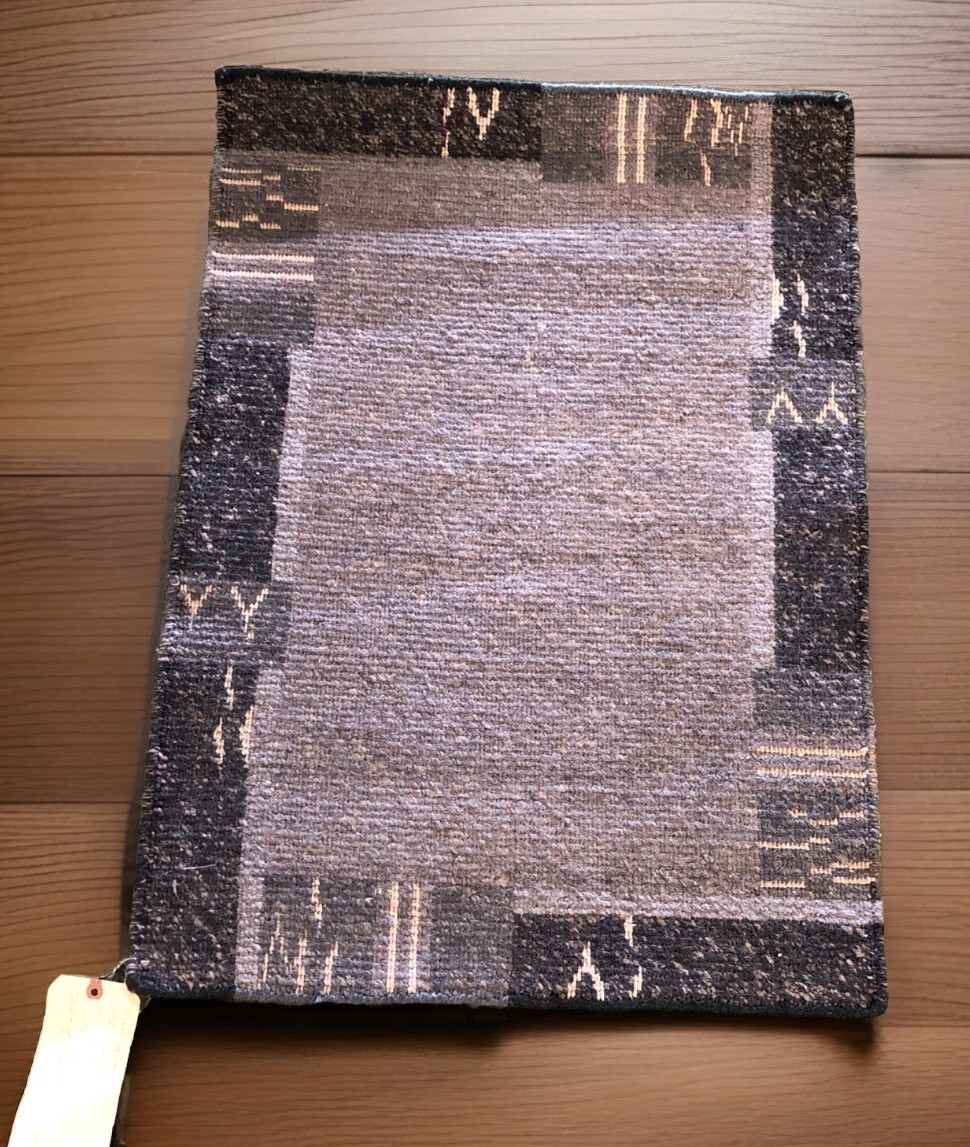 Grays Hand knotted Vtg Gabbah Gabbeh Wool/viscose Area Rug 25”x35” gallery