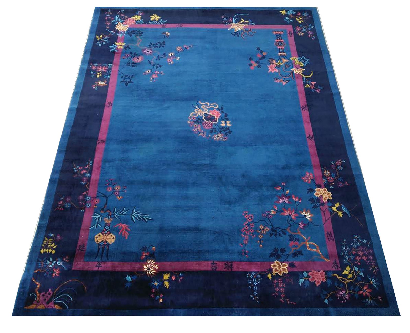 9X12 Antique Chinese Art Deco Wool Area Rug 1920 gallery