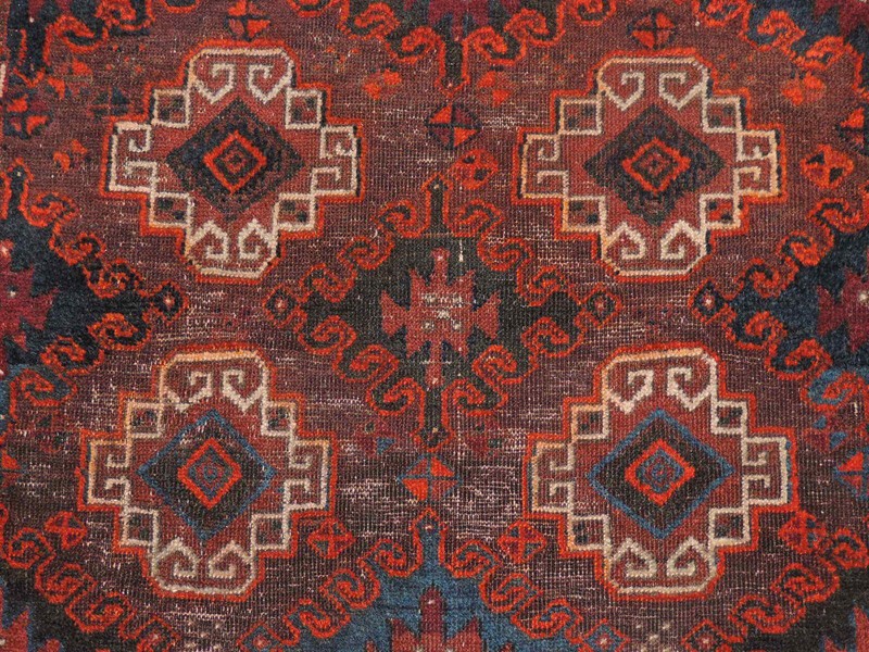 3x6ft. Handmade Antique Turkoman Bokharra Wool Runner gallery