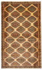 Vintage 3’5″ x 5’7″ Traditional Hand Knotted Vegetable Dye Wool Area Rug