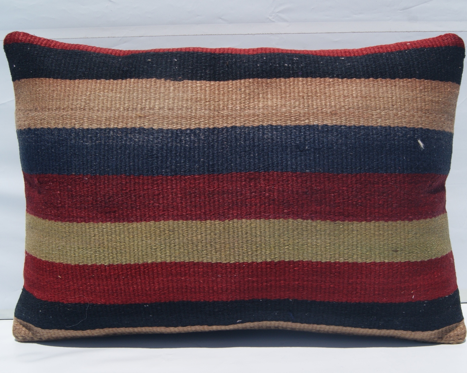 HOME DECOR PILLOW MULTI COLORED RECTANGLE WOOL 30+ TURKISH KILIM AREA RUG 20X14" gallery
